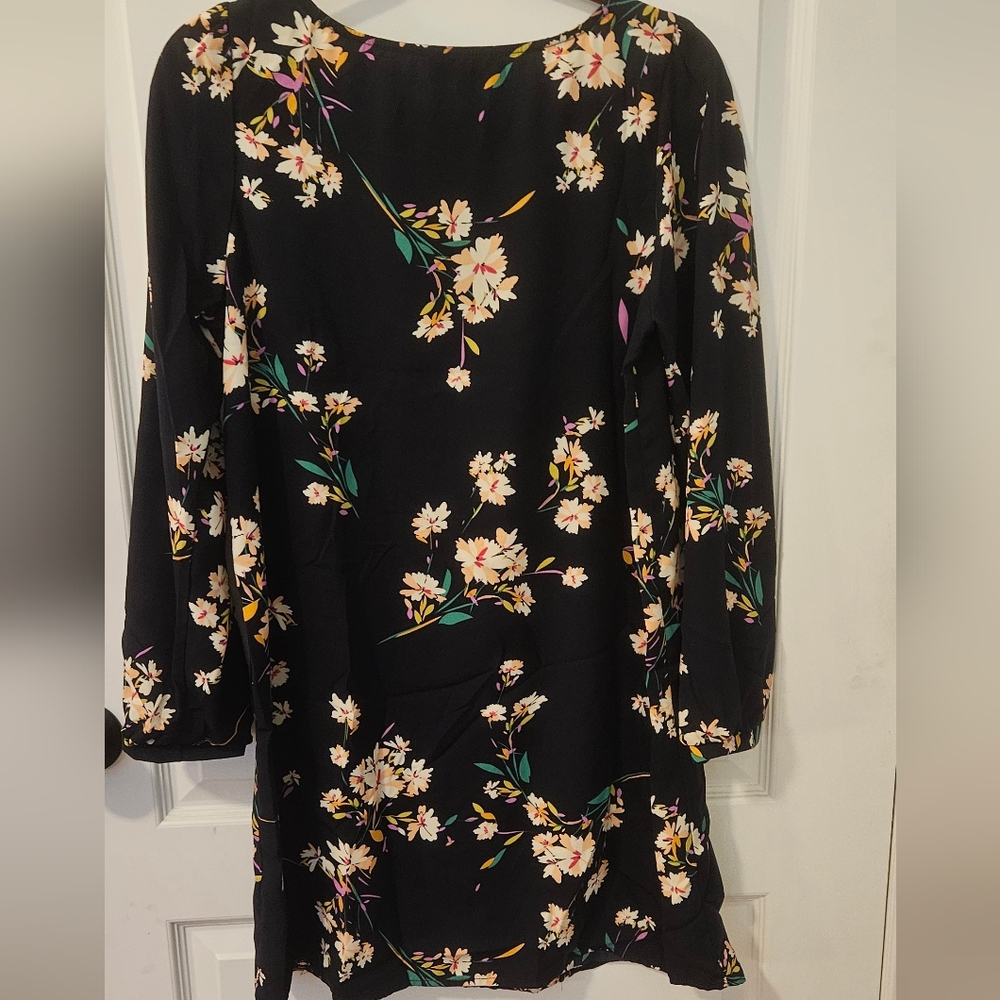Lulu's Dark Navy Floral Long Sleeve Dress Size LG - Picture 6 of 6